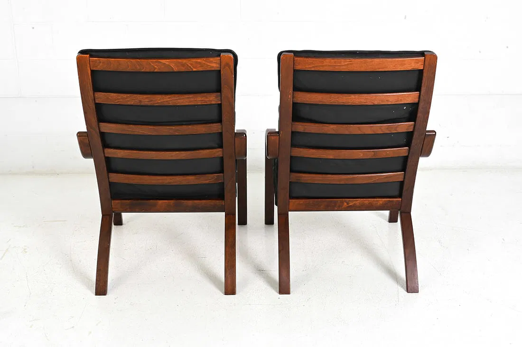 Stouby Danish Leather Bentwood Chair