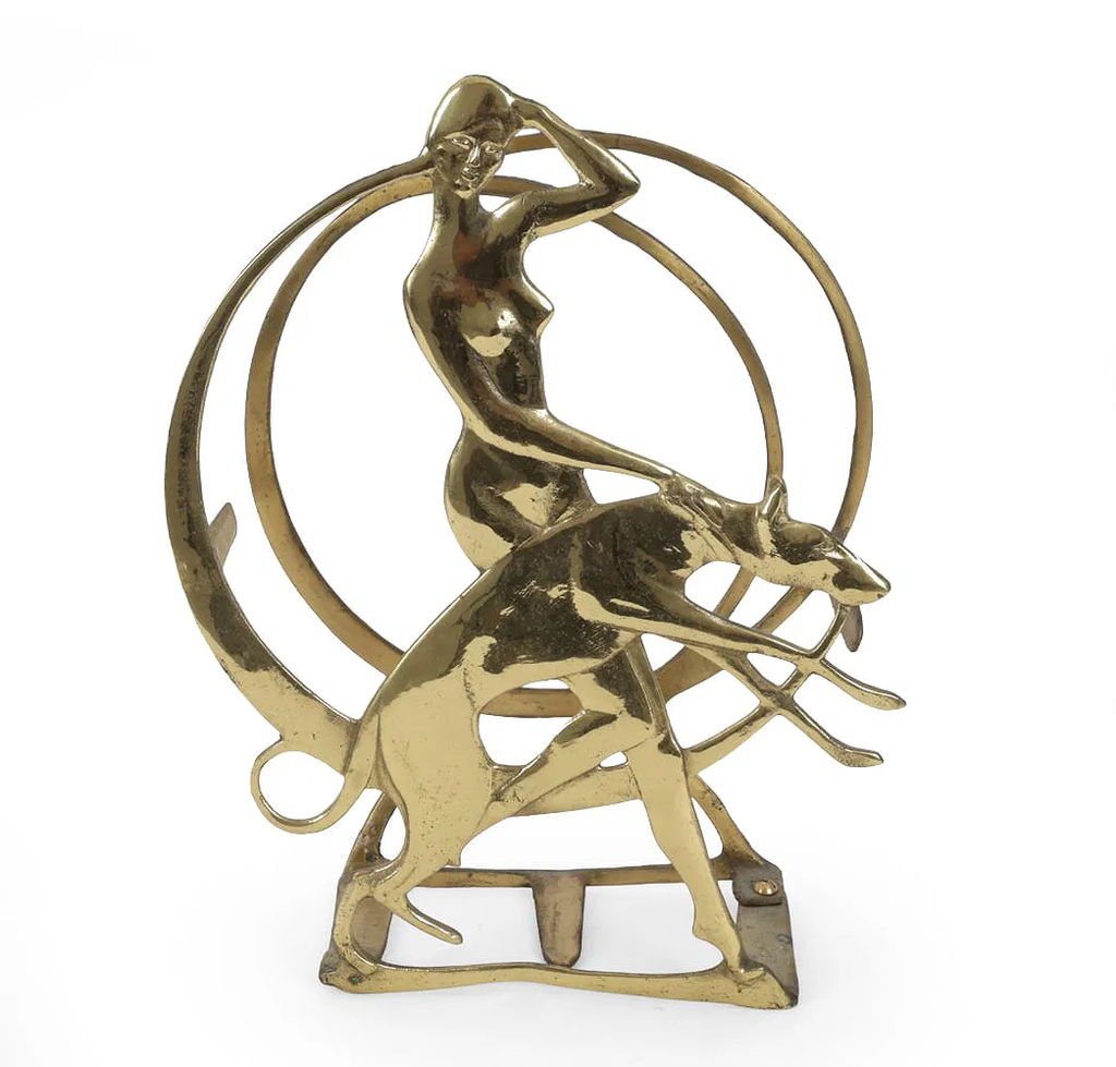 1930s Art Deco Brass Magazine Rack