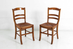 Six (6) Jean Gaestas Vintage French Rush Dining Chairs