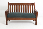 Antique Oak & Mohair Bench by Harden Furniture