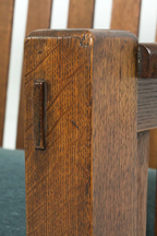 Antique Oak & Mohair Bench by Harden Furniture