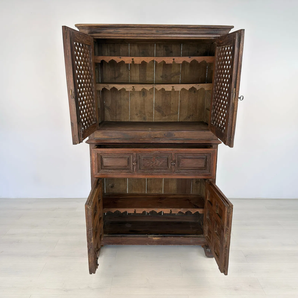 Antique Spanish Brutalist Kitchen Buffet
