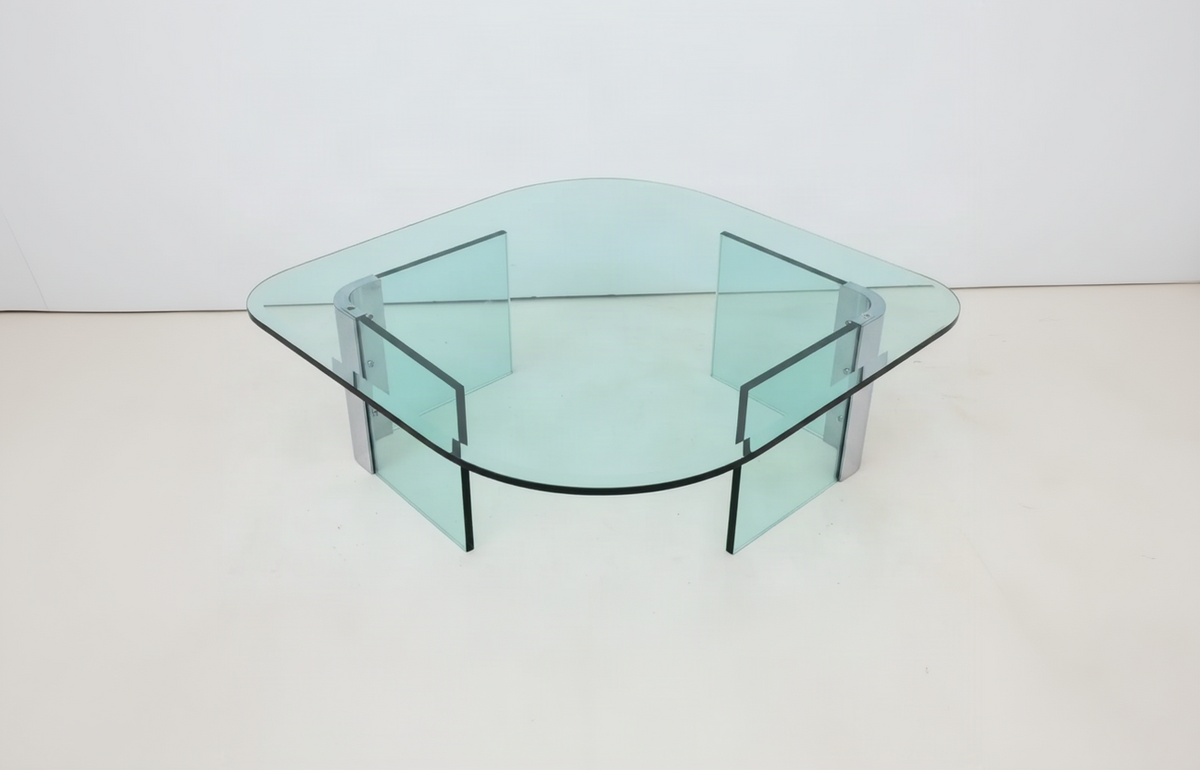 Leon Rosen Pace Glass Top Coffee Table
