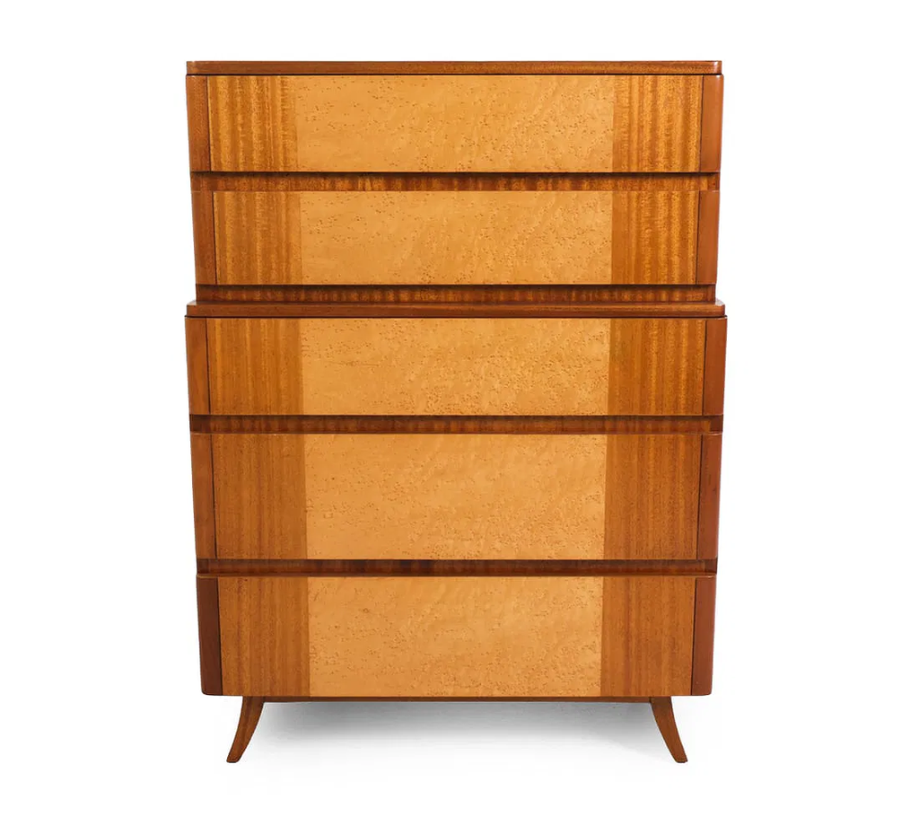 R-Way Maple & Mahogany Deco Dresser c. 1940