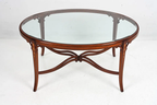 Antique Edwardian Mahogany & Glass Coffee Table