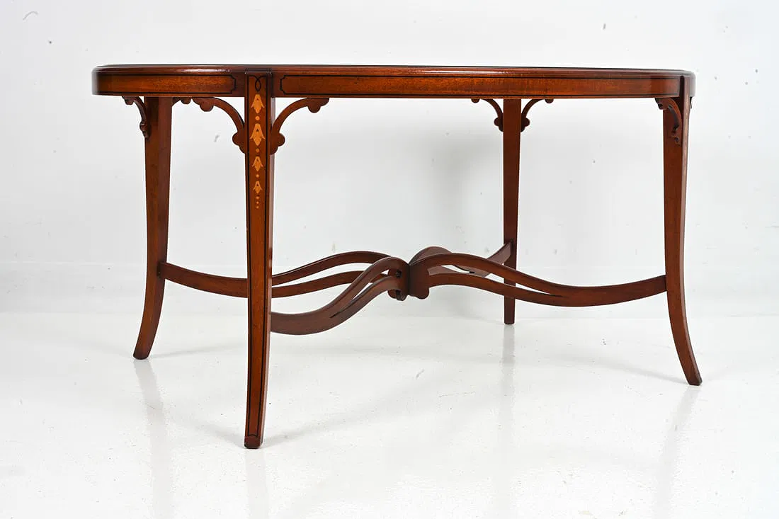 Antique Edwardian Mahogany & Glass Coffee Table