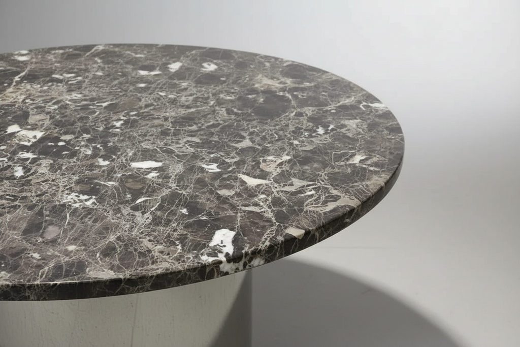 1970s Italian Chrome and Marble Round Dining Table