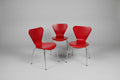 Arne Jacobsen Style Red Series 7 Molded Plywood Chairs