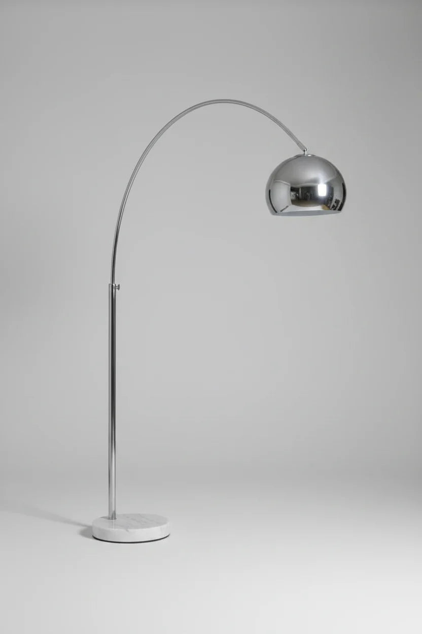 Large Vintage Chrome Arc Lamp
