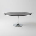 Smoke Glass Tulip Table 60 x 42