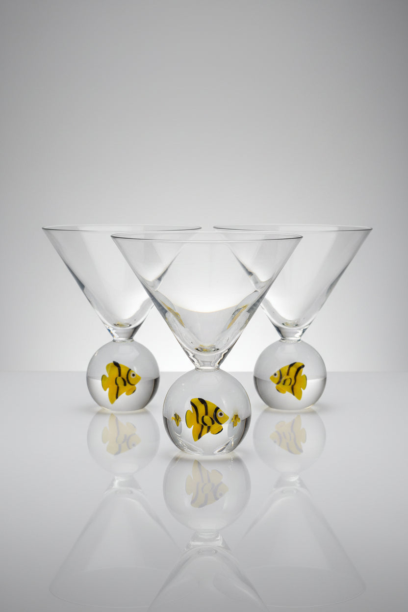 Fish Martini Glasses Set of 4