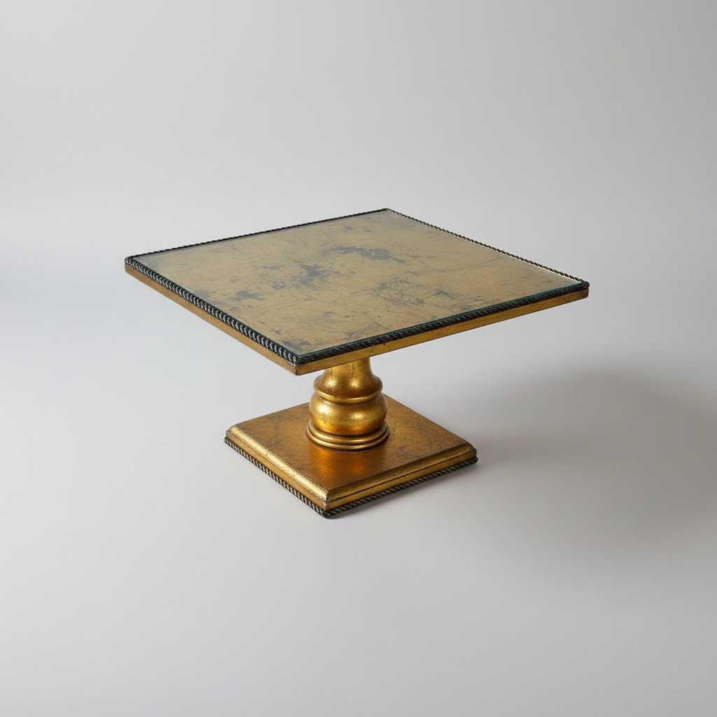 Vintage Gold Leaf Side Table 24 x 24 x 20